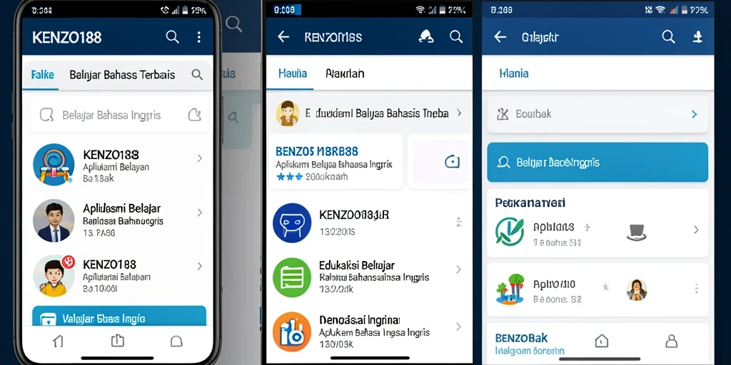 Tampilan antarmuka aplikasi KENZO188 yang interaktif dan nyaman untuk belajar.