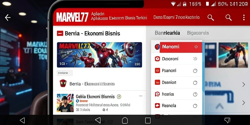Tampilan antarmuka aplikasi MARVEL77 yang informatif dan menarik.