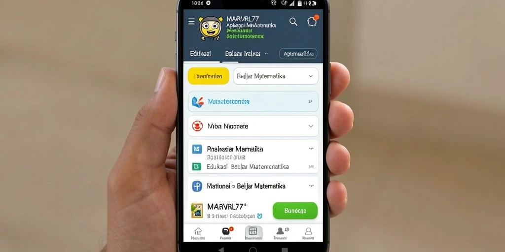 Tampilan antarmuka aplikasi Belajar Matematika yang interaktif