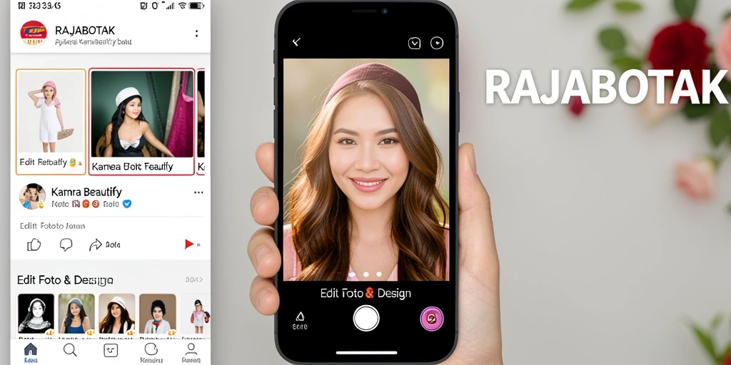 Antarmuka pengguna RAJABOTAK untuk pengeditan foto yang menarik dan intuitif.