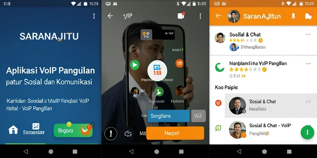 Tampilan antarmuka SARANAJITU untuk VoIP Panggilan yang intuitif dan mudah digunakan.