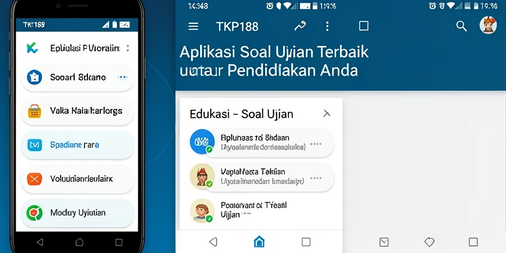 Tampilan antarmuka aplikasi Soal Ujian TKP188 yang interaktif.