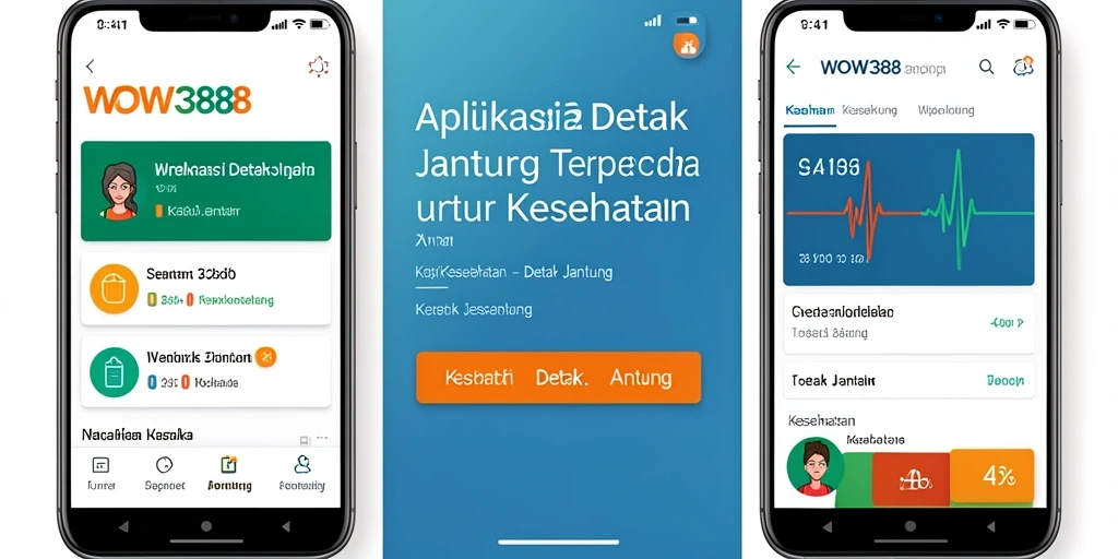 Tampilan antarmuka WOW388 yang intuitif untuk pemantauan Detak Jantung.